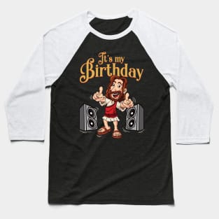 Funny Dancing Christmas Jesus Birthday Party Baseball T-Shirt